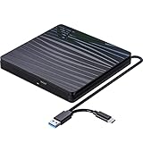 QDSYLQ Externes DVD Laufwerk, USB 3.0 & Type-C Tragbar CD DVD +/-RW Brenner Optical Drive DVD Laufwerk Extern für Laptop, PC, Desktop, MacBook, iMac, Windows 11/10/8/7/XP/Linux/MacOS