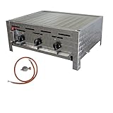 Profi Gasgrill mit Grillrost , 3-flammig, Piezo Zünder, 3 x Gasregler stufenlos, Gasbräter inkl. Grillrost, Abtropfblech, Brennerabdeckung, Gasschlauch und Druckminderer