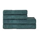 Homelover Bio-Baumwolle Handtuch Set Badetücher, Handtücher, Gästetücher, Hohe Qualität, Weich und Saugfähig, Oeko-TEX Made in Green & GOTS Zertifiziert (2 Badetücher, 2 Handtücher, Forest Green)