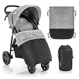 Zamboo Universal Decke für Kinderwagen und Buggy - wasserabweisende Outdoor Beindecke für Sportwagen & Jogger - Schwarz Grau