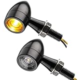 LED Motorrad Mini Blinker Bullet schwarz universal für 12V e-geprüft vorn + hinten