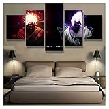 ZGMJ Leinwandbild Malerei Poster HD Gedruckt 5 Panel Animation Malerei Leinwand Wohnzimmer Bilder Heimdekoration (Color : No Frame, Size (Inch) : 40x60 40x80 40x100cm)