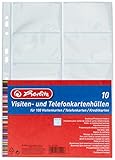 Herlitz 5894209 Visitenkartenhülle A4 mit 10 Fächern, glasklar, 10 Stück