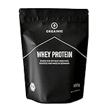 ORGAINIC Bio Erdbeere Whey Protein - Bio Zertifiziert ohne Zusatzstoffe - Eiweißpulver aus Deutschland - Grasfütterung - 1000g