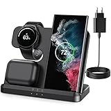 CAVN Kabelloses Ladegerät Kompatibel mit Samsung Ladestation 3 in 1,20W Wireless Charger für Galaxy Watch 5 Pro/5/4/3/Active 2/Buds/2/Pro/Live, Galaxy S22 S22+/S21/S20/Z Flip 4/3/Fold 4/3/2