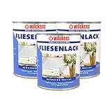 3 DOSEN FLIESENLACK Glänzend WEIß Fliesenfarbe 3x750ml Lack