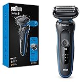 Braun Series 5 Rasierer für Herren, Elektrorasierer, EasyClean, Wet & Dry, wiederaufladbar & kabellos, Geschenk Mann, 51-B1000s, blau