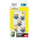 dekora Minions Cupcake und Tortendeko Essbar | 5 Mini Icing Zuckerfiguren, Mehrfarbig, Klein, 230032