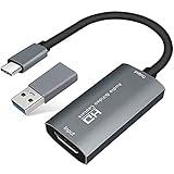 SUNDEAU Capture Card, HDMI zu USB Audio Video Capture Karte mit Typ-C auf USB 3.0 Konverter, 4K HD 1080p 30fps Aufnahme Video Audio Grabber Spiel HDMI Capture Karte für Live Streaming Live Broadcasts