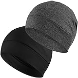 EINSKEY Skull Cap Herren Damen Dünne Mütze Baumwolle Schlafmütze Chemo Mütze Leichte Atmungsaktiv Radmütze Fahrradmütze Unter Helm - 2er Pack