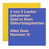 Central 23 - Lustige Geburtstagskarte – '4 von 5 Leuten' - Humorvolle Glückwunschkarte zum Geburtstag für Männer Frauen Ihn Sie - Mit witzigen Aufklebern