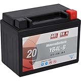 CARTEC Motorradbatterie YB4L-B, 4Ah 56A, Gel Technologie Motorrad-Starter-Batterie, Erstausrüsterqualität, zyklenfest, lagerfähig, wartungsfrei