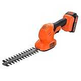 Black+Decker Akku Gras- und Strauchscheren-Set BCSS18D1 (18V, 2.0 Ah, 2in1 Kombigerät, werkzeugloser Messerwechsel, Laufzeit ca. 60min, inkl. Strauchscherenmesser, Grasscherenmesser, Akku & Ladegerät)