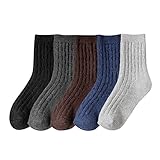 Kinder Tennissocken 5 Paar Herren Wollsocken Dicke Warme Wintersocken Wandersocken Herren Weiche Freizeitsocken Schwarze Halterlose Strümpfe Damen