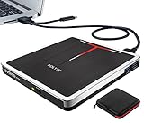 Externe CD DVD Laufwerk, NOLYTH USB 3.0 Type-C DVD-Laufwerk mit SD/TF Slot 2 USB Ports, Portable CD/DVD-Laufwerk Brenner Optische Laufwerke für Laptop Mac Windows 11 10 PC ASUS Acer