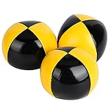 Fydun 3PCS Jonglierbälle Langlebiges PU Thud Jonglierbälle Spielzeug mit Aufbewahrungsnetz Tasche Clown Spiel Jonglierball Set für Anfänger