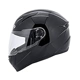 MTR S-5 Integralhelm, Motorradhelm ECE Zertifiziert - Maximale Verkehrssicherheit, Robuster & Leiser Motorrad Helm, Kinn & Kopf Belüftung, Ratschenverschluss, Klares Visier, Schwarz, L