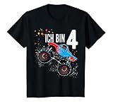 Kinder 4 jahre Junge Mädchen Geburtstag Shirt Monster Truck T-Shirt