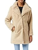 Urban Classics Damen Ladies Oversized Sherpa Coat Mantel, Beige (Sand 00208), Small (Herstellergröße: S)