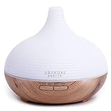 ASAKUKI 300ml Aroma Diffuser für Duftöle, Premium Ultraschall Luftbefeuchter Aromatherapie Öle Diffusor mit 7-farbigem LED-Licht, BPA-Free für Schlafzimmer, Büro, Spa