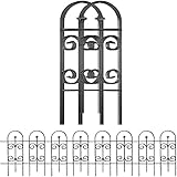 Amagabeli Beetzaun Metall 81cm(H) x38cm(L)-7P Gartenzaun Metall Zaunelementen Gartenzäune Dekorative Zaun Gartenzaun Klein Metall DA1152