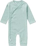 Noppies Baby Unisex Baby U Playsuit LS Rib Nevis Kleinkind-Strampelanzug, Grey Mint Melange-P938, 44