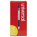 Universal Wirtschaft einziehbar Kugelschreiber, schwarze Tinte, transparenter Schaft, 1,0 mm Medium