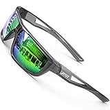 ATTCL Herren Sportbrille Polarisierte Sonnenbrille Fahrerbrille TR90 Rahme Ultra Leicht J2021 Clear+green UV400 CAT 3 CE