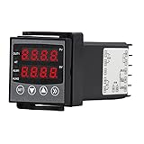 Digitaler Temperaturregler, PID-Thermostat 4 Eingangssignale Doppelanzeige AC 220 V Praktische hochgenaue 32-Segment-Programmunterstützung für Chemikalien