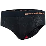 BRUBECK Herren Fahrradunterhose gepolstert|Fahrradslip Männer Jungen|Radsport Unterhose Polster|Funktionsunterhose|Radlerunterhose|3D|BE10150 Gr. XL