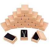 NBEADS 24 Pcs Kleine Kraft Braun Pappschachteln Schmuckschatulle Karton Geschenkbox mit Deckel Für Halskette Ring Geschenke Display, 8×5×3 cm