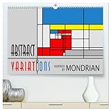 Abstract Variations inspired by Mondrian (hochwertiger Premium Wandkalender 2025 DIN A2 quer), Kunstdruck in Hochglanz