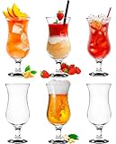 Platinux Cocktailgläser 400ml (max. 470ml) aus Glas Set (6-Teilig) Longdrinkgläser Partygläser Milkshake Glas Groß