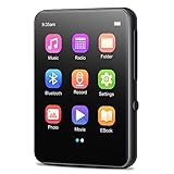 32GB MP3 Player Bluetooth 5.0, HiFi Verlustfreier Ton Musik Player mit Lautsprecher, Voice Recorder, FM Radio, 2.4 Zoll Voller Touchscreen Gehäusekörper aus Metall MP3, Unterstützt bis zu 128 GB