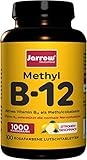 Methyl B12 1000 µg, aktives Vitamin B12 als Methylcobalamin, rosafarbene Lutschtabletten mit Zitronengeschmack, 500 µg pro Tagesdosis, vegan, hochdosiert, Jarrow