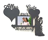 Namofactur Verlobungsgeschenke für Beide Geschenk zur Verlobung Mann Frau Wand Foto Holz Bilderrahmen Alles Gute 10x15 cm Ehepaar Ehefrau Ehemann