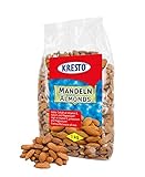 Kresto Ganze Mandeln 1kg - Ungeröstete Mandelkerne – Mandeln in Rohkost-Qualität