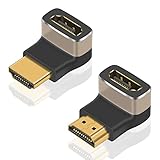 Duttek 8K HDMI 90 Grad Adapter und 270 Grad Verlängerung, HDMI 2.1 Stecker auf Buchse, unterstützt 8K @ 60Hz, 4K @ 120Hz HDR, Dolbyfor Laptop, PC, Monitor, TV-2 Stück