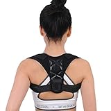 ADITAM 1Pcs Posture Corrector Wirbelsäulenstütze - Physiotherapie Haltungsorthese Rücken Schulter- und Nackenschmerzlinderung Haltungstrainer (Farbe : Gelb) (Schwarz) Double The Comfort