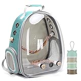 Rucksack für Vögel, Bubble Bird Travel Carrier Rucksack mit Edelstahl-Tablett und Stehstange