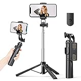 K&F Concept Selfie Stick Stativ mit Bluetooth Fernbedienung, 3 in 1 Kabellos 360°Rotation Selfie Stange, 19-80CM Selfiestick Monopod kompital für iPhone/Android (0.8M)