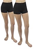 iloveSIA 2X Hotpants Laufhose Yoga Schwarz Shorts Yoga Boy Shorts Badeshorts Shorty,M