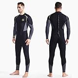 ZCCO Herren Neoprenanzug Ultra Stretch 1,5 mm Neopren Badeanzug, Ganzkörper-Tauchanzug mit Reißverschluss hinten, EIN Stück zum Schnorcheln, Tauchen, Schwimmen (1.5LT-schwarz, S)