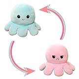 Oktopus Kuscheltier, Reversible Octopus Plüschtier, Flip Plüsch Oktopus Spielzeu für Kinder Erwachsene als Geburtstagsgeschenk