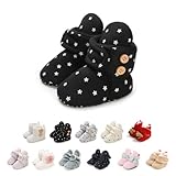 Neugeborene Warme Winterschuhe, Bio Baumwoll-Futter Und rutschfeste Streifen Bootie Sock Schuhe Winter Weiche Sohle Krabbelschuhe Gr.0-18 Monate Baby Jungen Mädchen Prewalker Kleinkind Schuhe