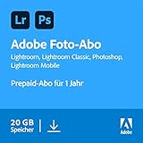 Adobe Creative Cloud Foto-Abo mit 20GB: Photoshop und Lightroom | 1 Jahreslizenz | PC/Mac Online Code & Download