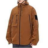 Ewleguzka Regenjacke für Herren, wasserdicht, leicht, Regenmantel, Wandern, Windbreaker, Jacke mit Kapuze, Stehkragen, Reißverschluss, Baseballjacken, solide, Workout, Laufen, lässige Bomberjacke mit