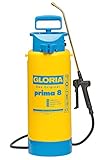 GLORIA Drucksprüher prima 8 | 8 L Gartenspritze, Unkrautspritze|Mit Messinglanze + verstellbare Messingdüse, Standfuß