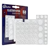 shinfly Türstopper Wand Selbstklebend Gummipuffer Transparent-53 Stück Türpuffer Elastikpuffer Selbstklebend - Anschlagpuffer für Möbel Klinke - Schutzpuffer für Türen, Schränke ( 3 Größen )