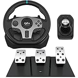 PXN V9 Gaming Lenkrad mit Pedalen und Schalthebel, 270/900° Lenkräder mit Tool App, Vibrationen Feedback, Rennlenkrad für PC, PS4, Xbox One, Xbox series X & S, PS3, Nintendo Switch